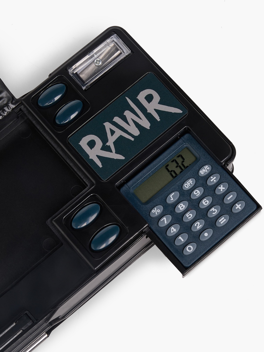 Dinosaur Print Pencil Case with Calculator