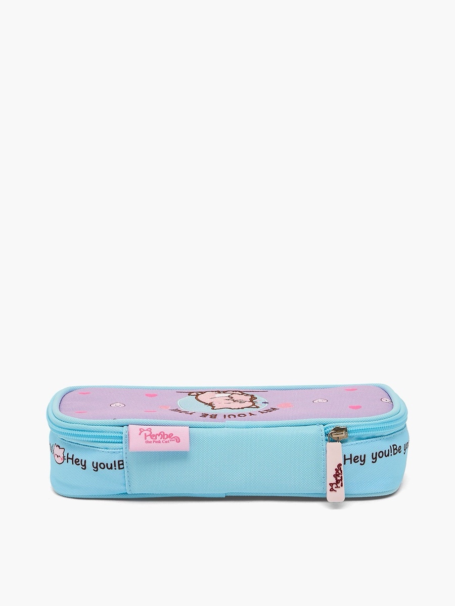 Slogan Print Pencil Pouch with Zip Closure