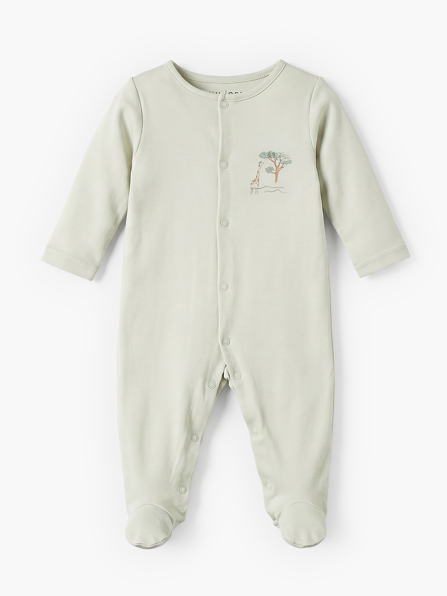 Pack of 3 Crew Neck Long Sleeves Sleepsuit with Giraffe Print