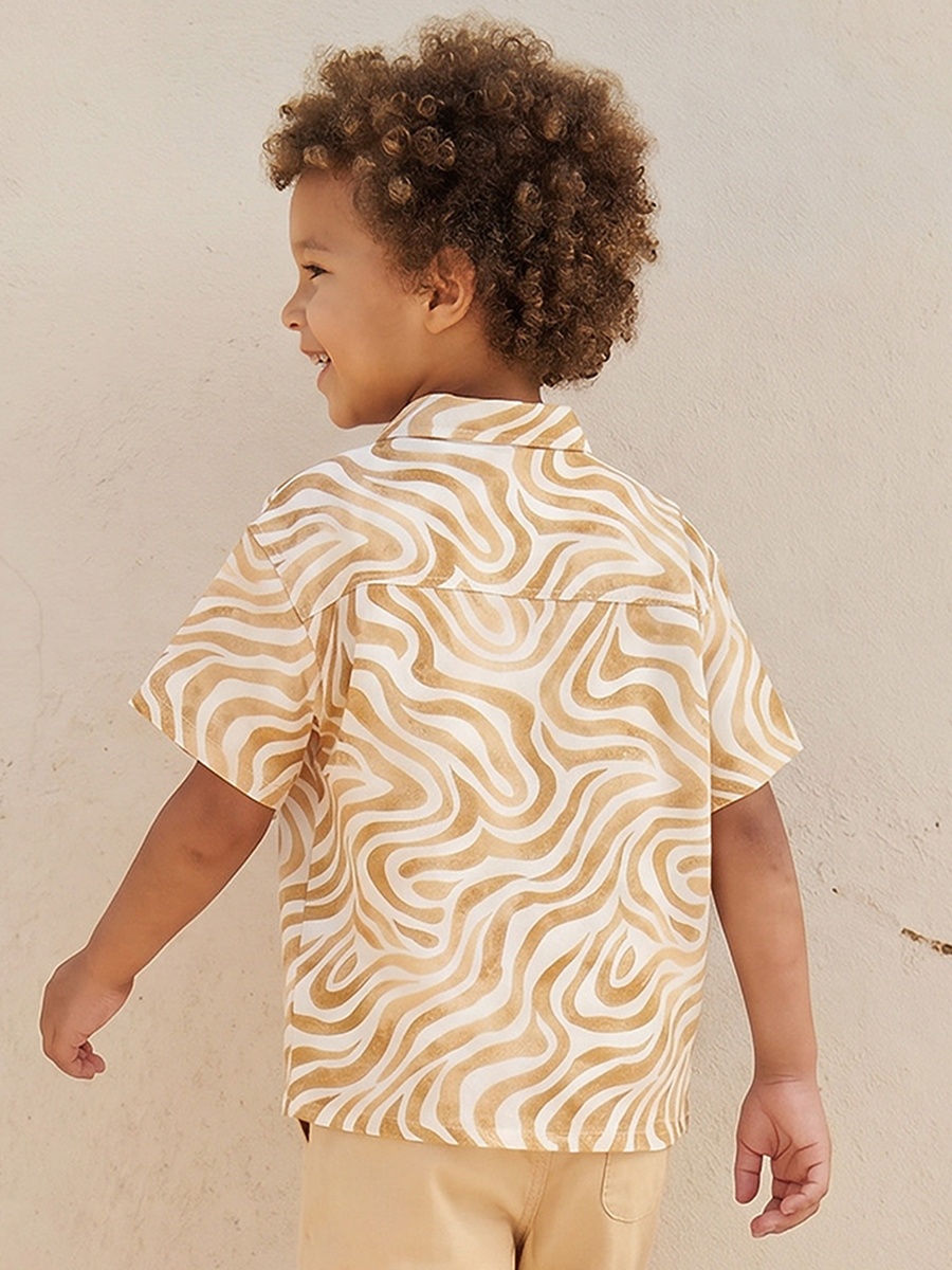 Short Sleeves Shirt with Abstract Print