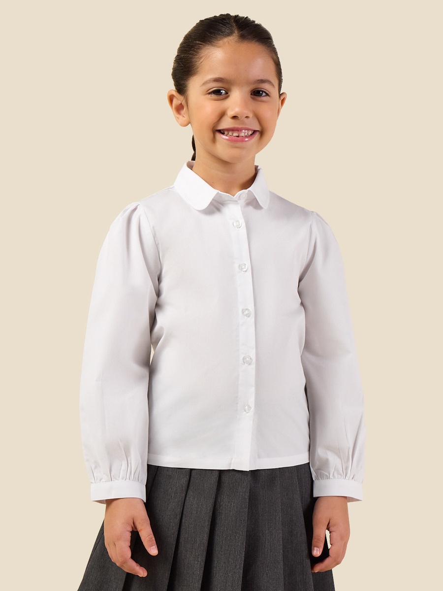 Set of 2- Solid Shirt with Long Sleeves and Button Closure