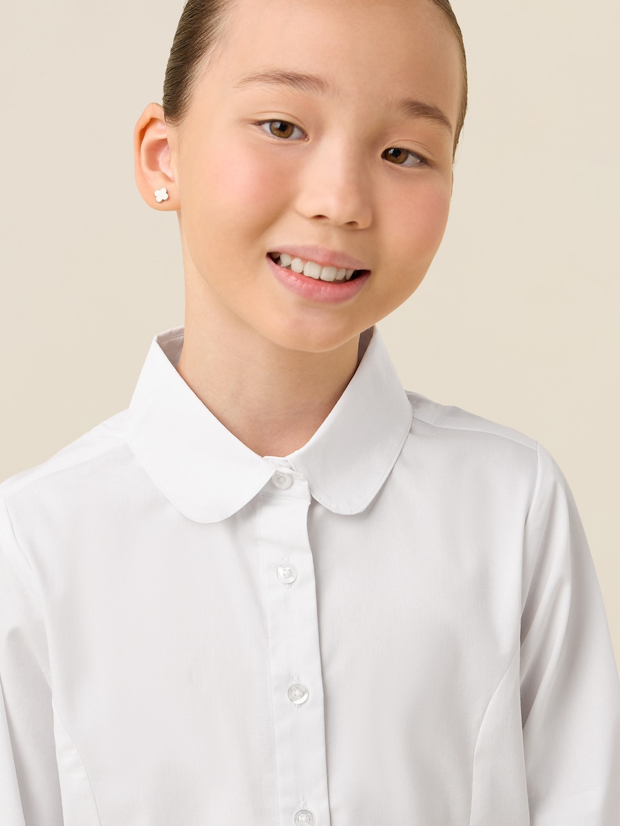 Solid Shirt with Long Sleeves and Button Closure