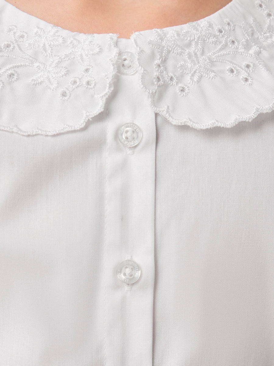 Set of 2- Solid Long Sleeves Shirt with Embroidered Peter Pan Collar