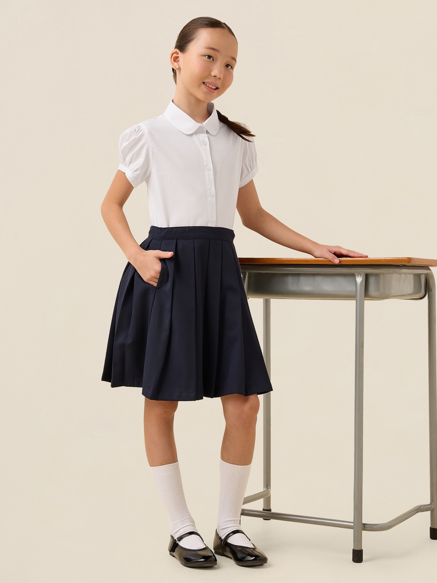 Girls White School Shirt with Collar