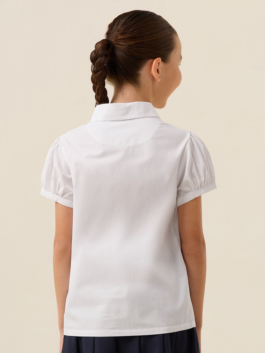Girls White School Shirt with Collar