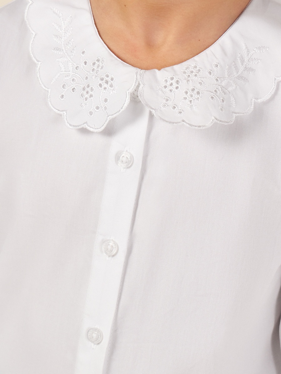Girls White School Shirt with Peter Pan Collar