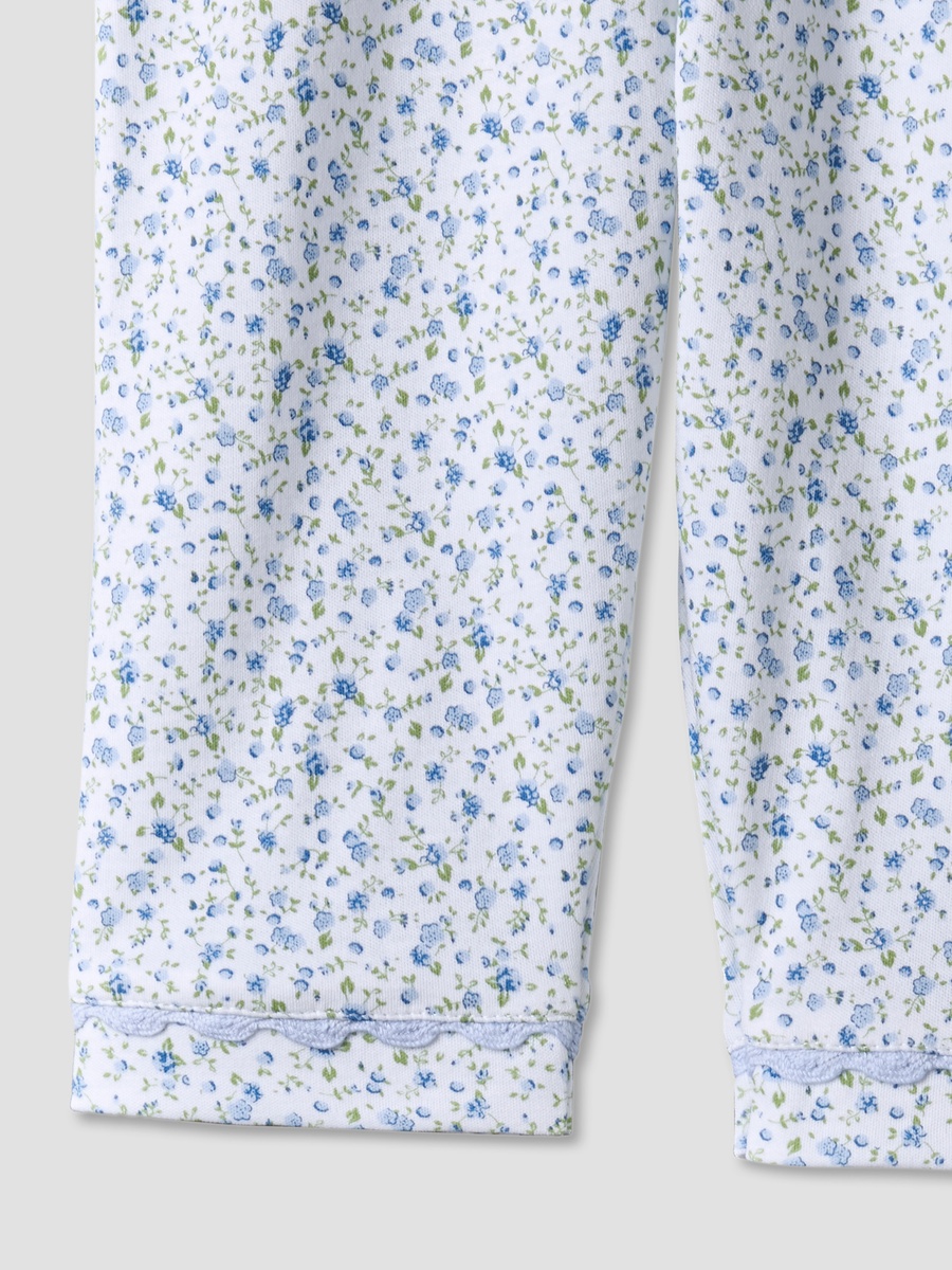 Cotton Collared Long Sleeves Pyjama Set with Floral Print