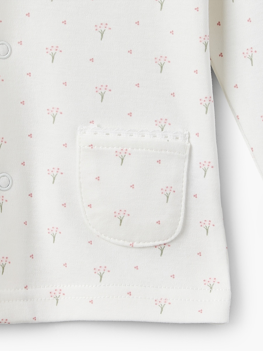 Supima Cotton Collared Long Sleeves Pyjama Set with Floral Print