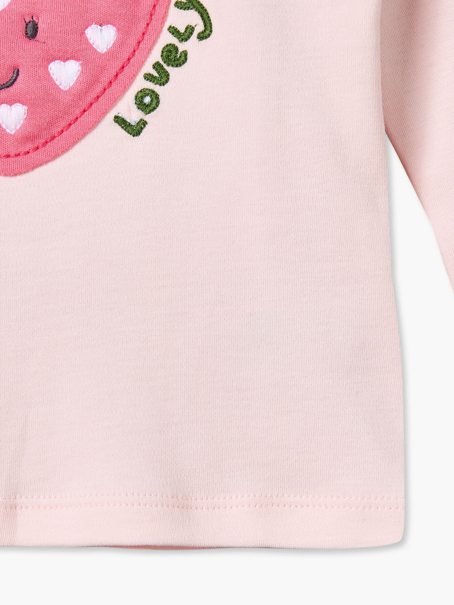 Pack of 3 Cotton Round Neck Long Sleeves Pyjama Set with Strawberry Print