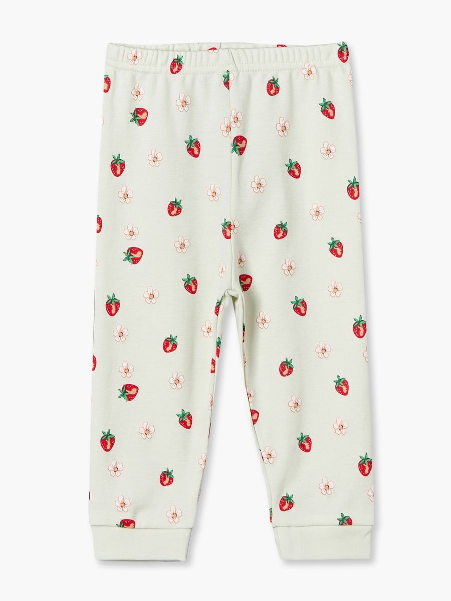 Pack of 3 Cotton Round Neck Long Sleeves Pyjama Set with Strawberry Print