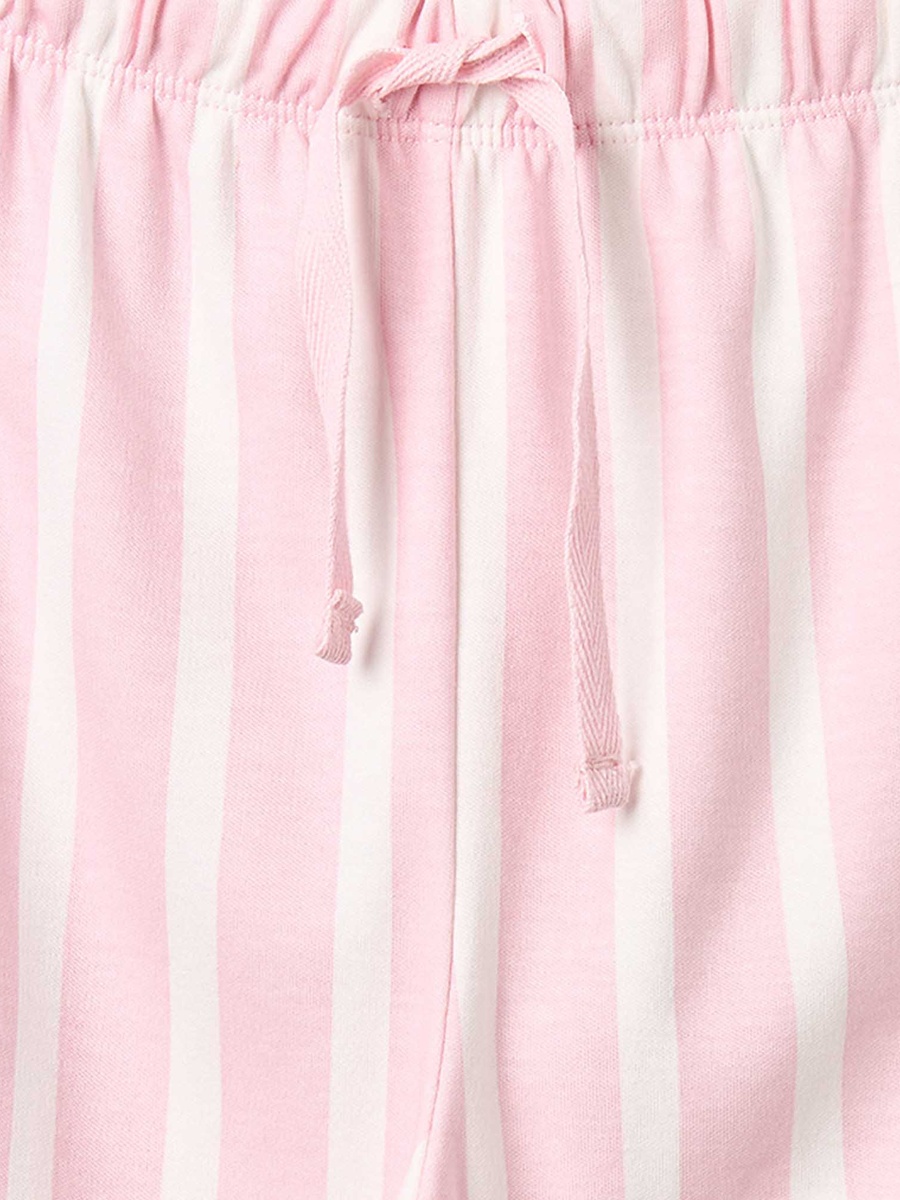Cotton Crew Neck Short Sleeves Pyjama Set with Cat Print