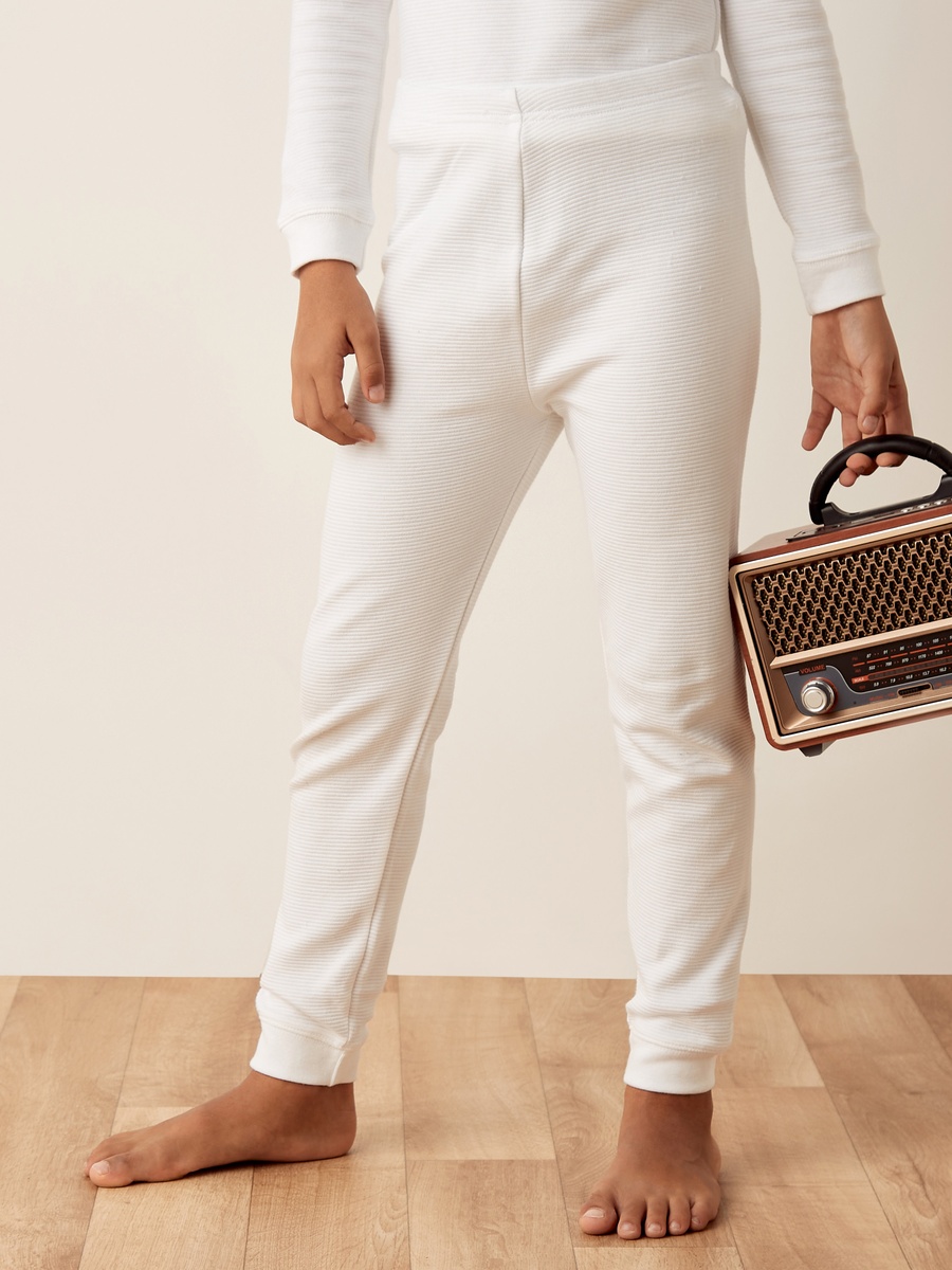 Textured Thermal T-Shirt and Pyjama Set