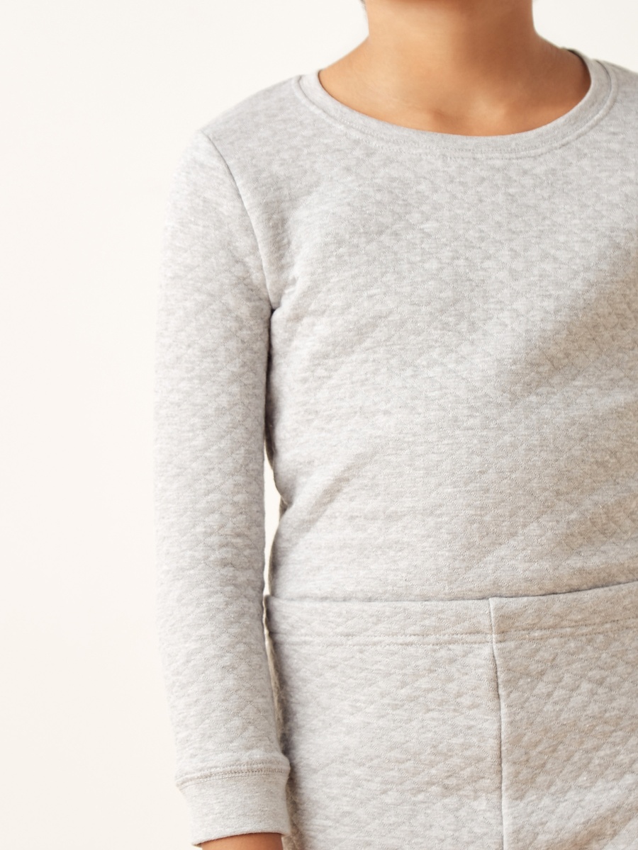 Textured Thermal T-Shirt and Pyjama Set