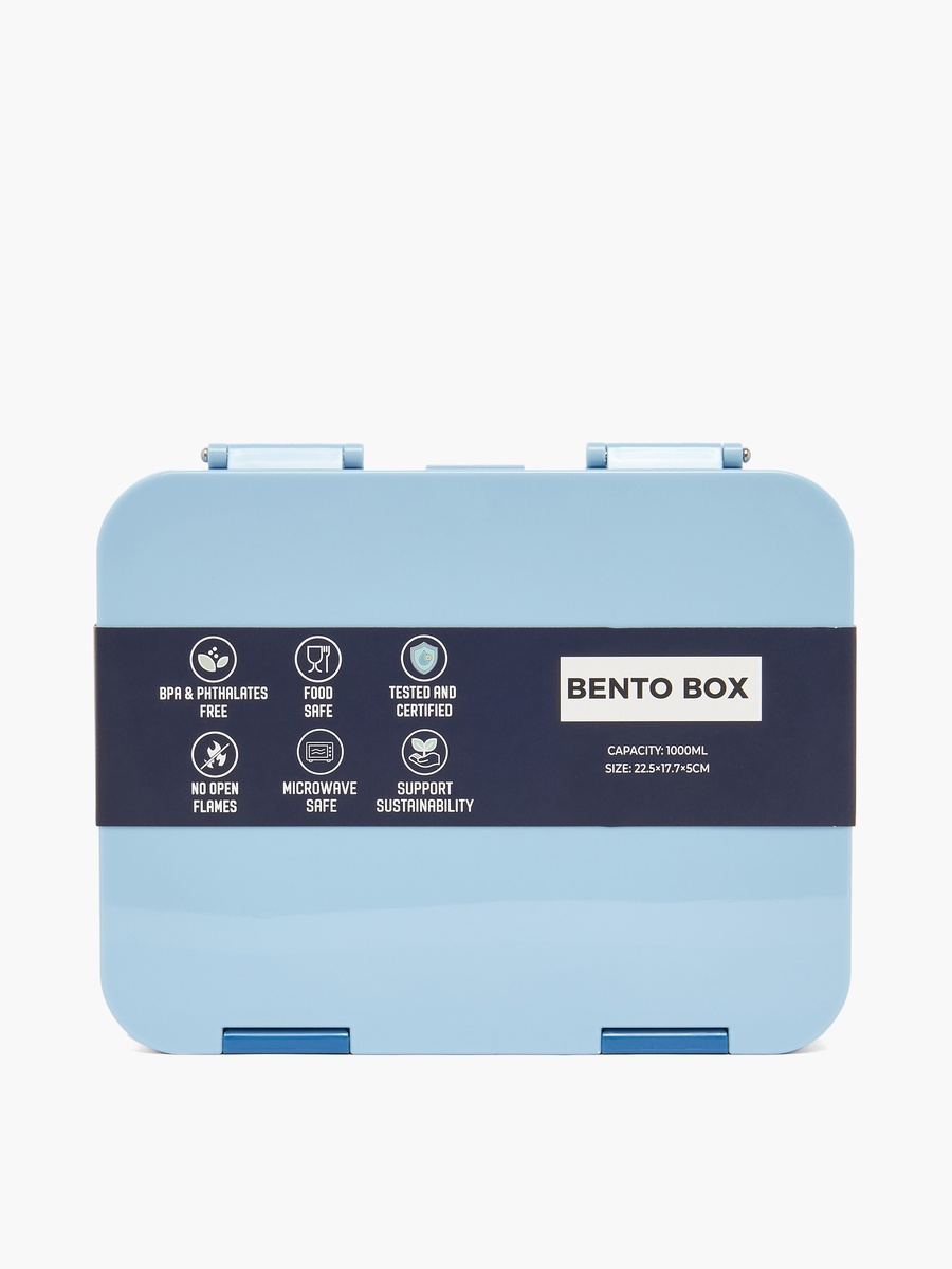 Solid Bento Lunch Box with Clip Lock Lid - 1 L