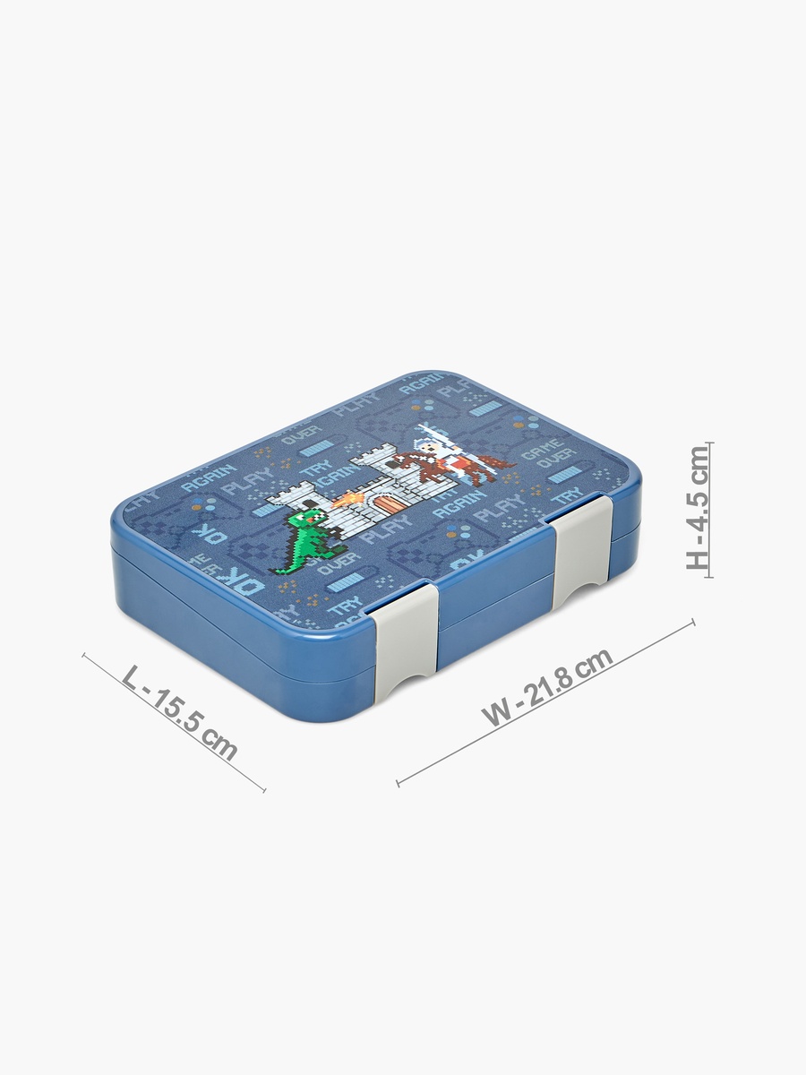 Gaming Print Bento Box with Clip Lock Lid - 750 ml