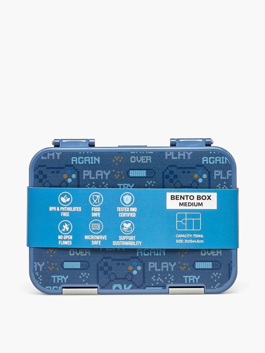 Gaming Print Bento Box with Clip Lock Lid - 750 ml
