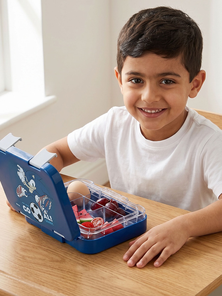 Printed Bento Lunch Box with Clip Lock Lid - 750 ml