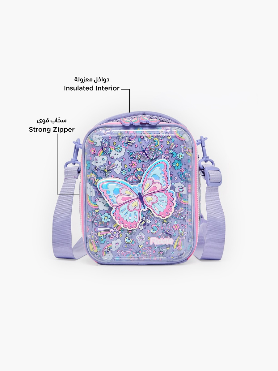Butterfly Applique Lunch Bag with Insulation