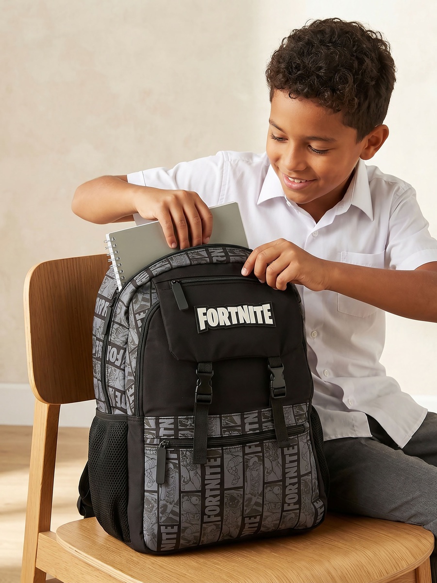 Fortnite Print Backpack with Adjustable Shoulder Straps - 17 inches