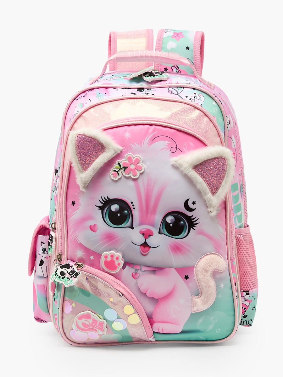 Cat Print Backpack with Laptop Compartment - 16 inches