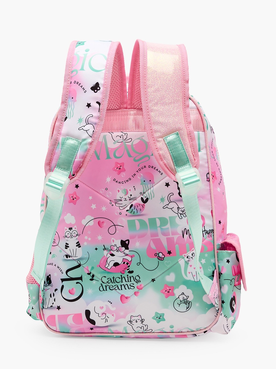 Cat Print Backpack with Laptop Compartment - 16 inches