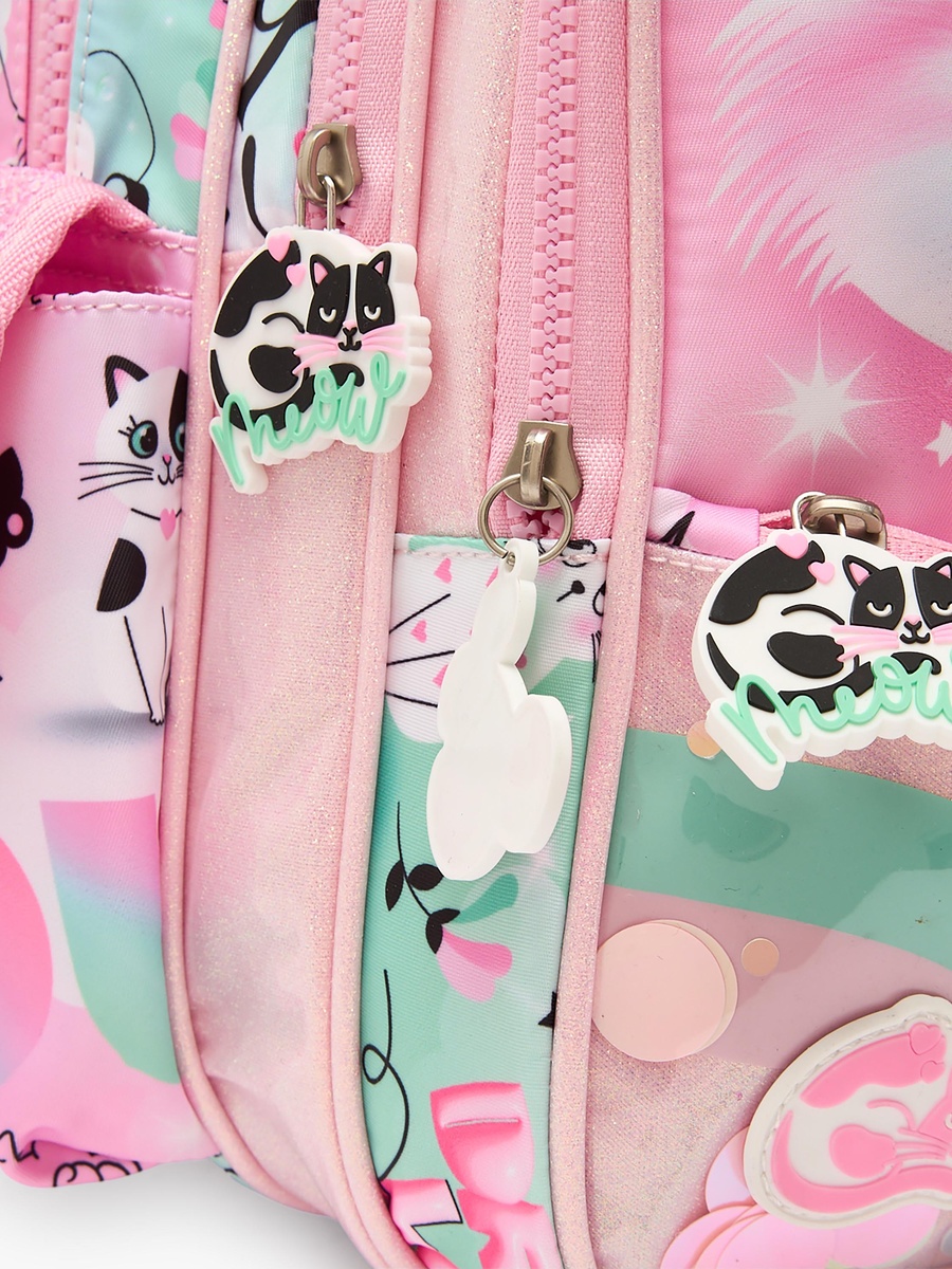 Cat Print Backpack with Laptop Compartment - 16 inches