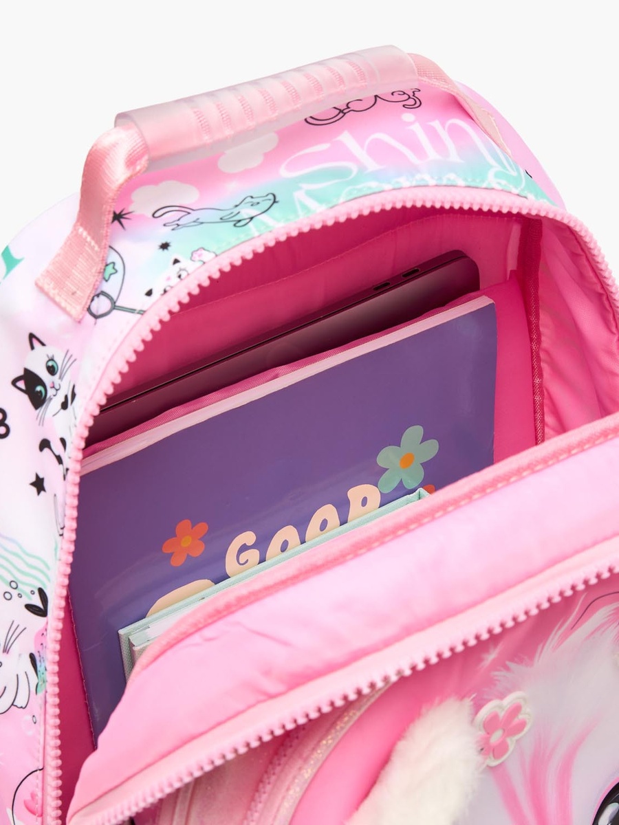 Cat Print Backpack with Laptop Compartment - 16 inches