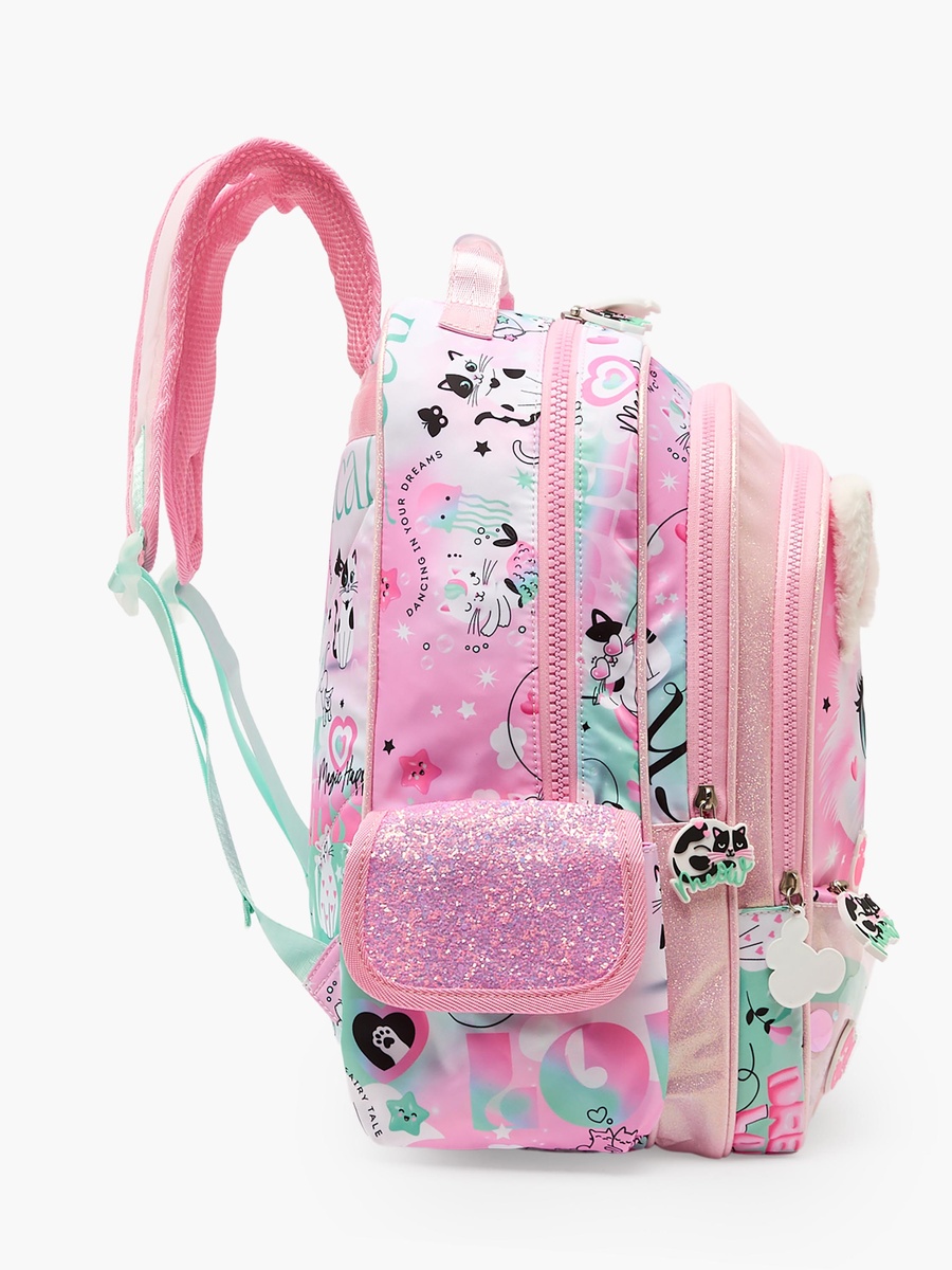 Cat Print Backpack with Laptop Compartment - 16 inches