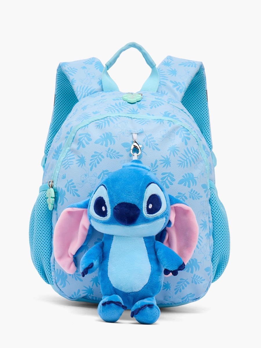 Stitch Print Backpack with Padded Straps - 14 inches