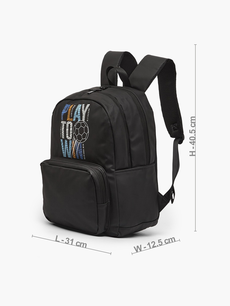Football Print Backpack with Print - 17 inches