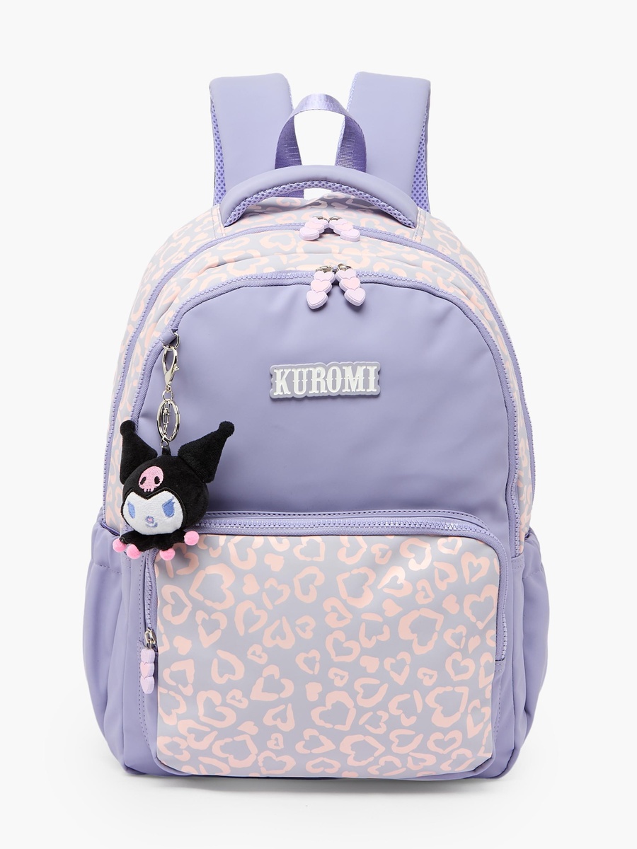 Kuromi Print Backpack with Adjustable Shoulder Straps - 17 inches