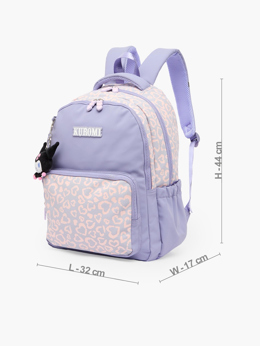 Kuromi Print Backpack with Adjustable Shoulder Straps - 17 inches