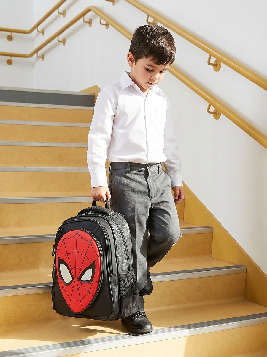 Spider-Man Print Backpack with Padded Shoulder Straps - 16 inches