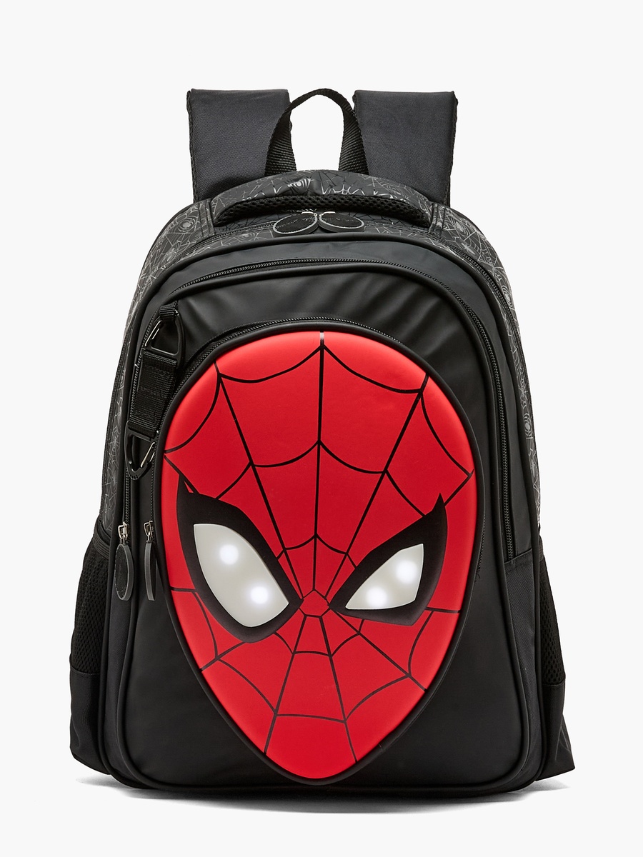 Spider-Man Print Backpack with Padded Shoulder Straps - 16 inches