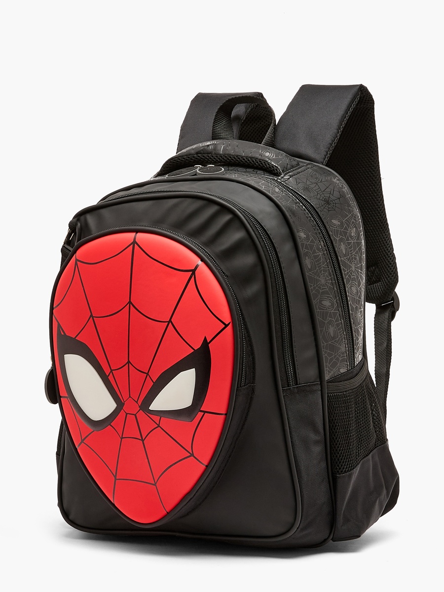 Spider-Man Print Backpack with Padded Shoulder Straps - 16 inches