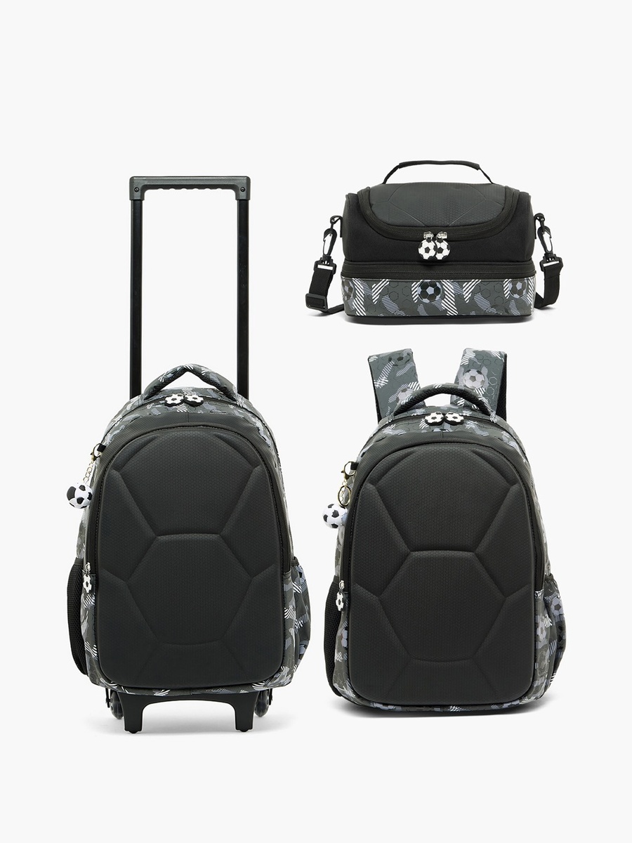 Football Print Backpack with Padded Straps - 16 inches