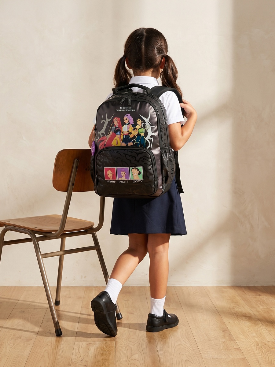 KPop Demon Hunters Print Backpack with Padded Straps - 16 inches