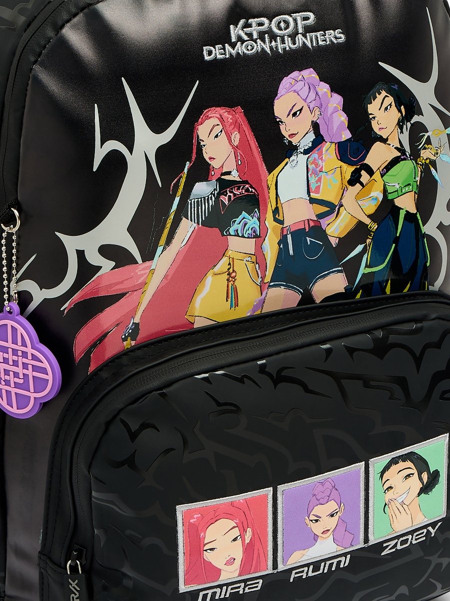 KPop Demon Hunters Print Backpack with Padded Straps - 16 inches