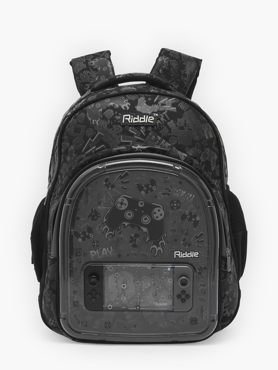 Game Print Backpack with Padded Back