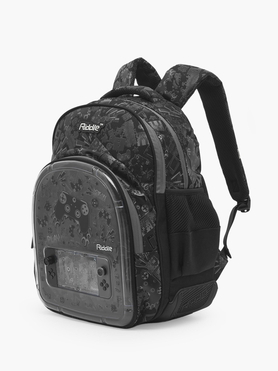 Game Print Backpack with Padded Back