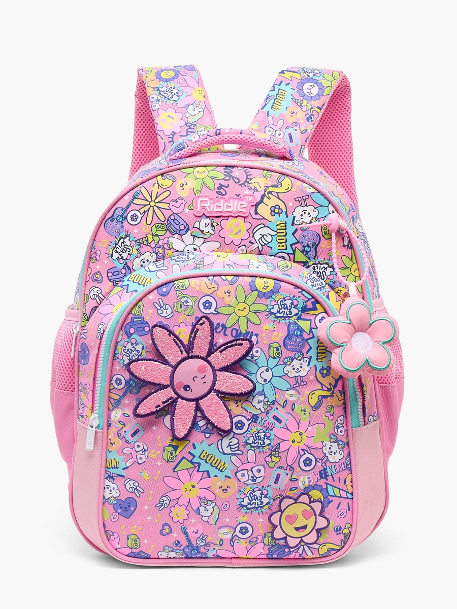 Floral Print Backpack with Padded Shoulder Straps
