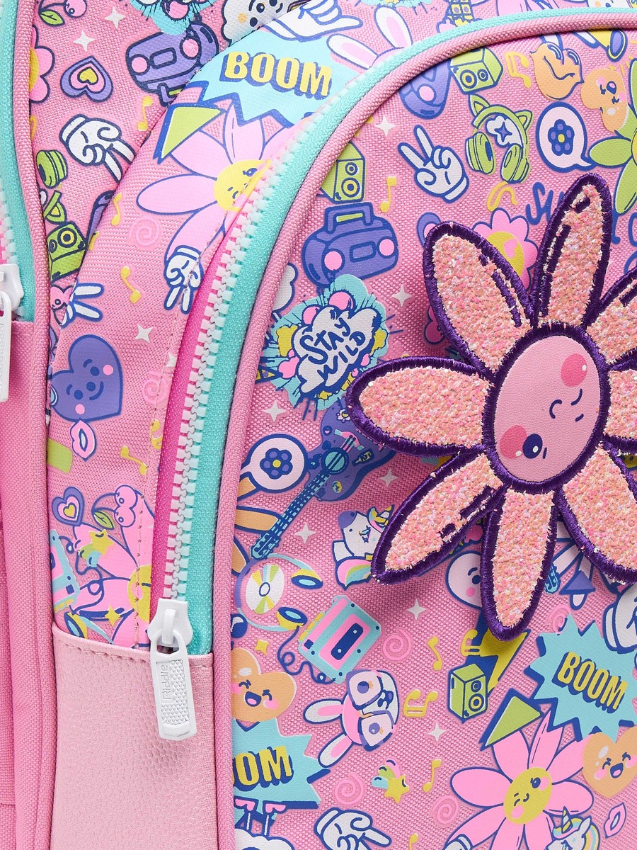 Floral Print Backpack with Padded Shoulder Straps