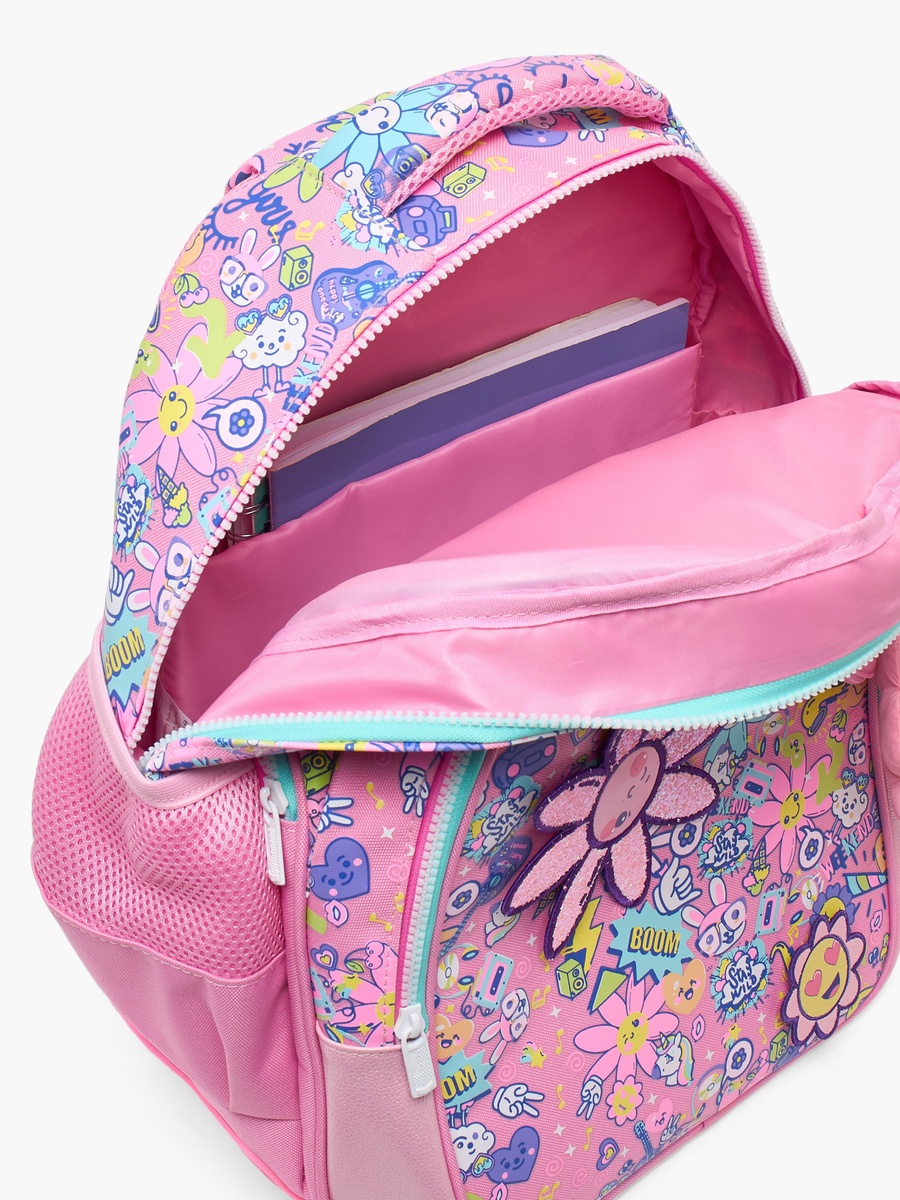 Floral Print Backpack with Padded Shoulder Straps