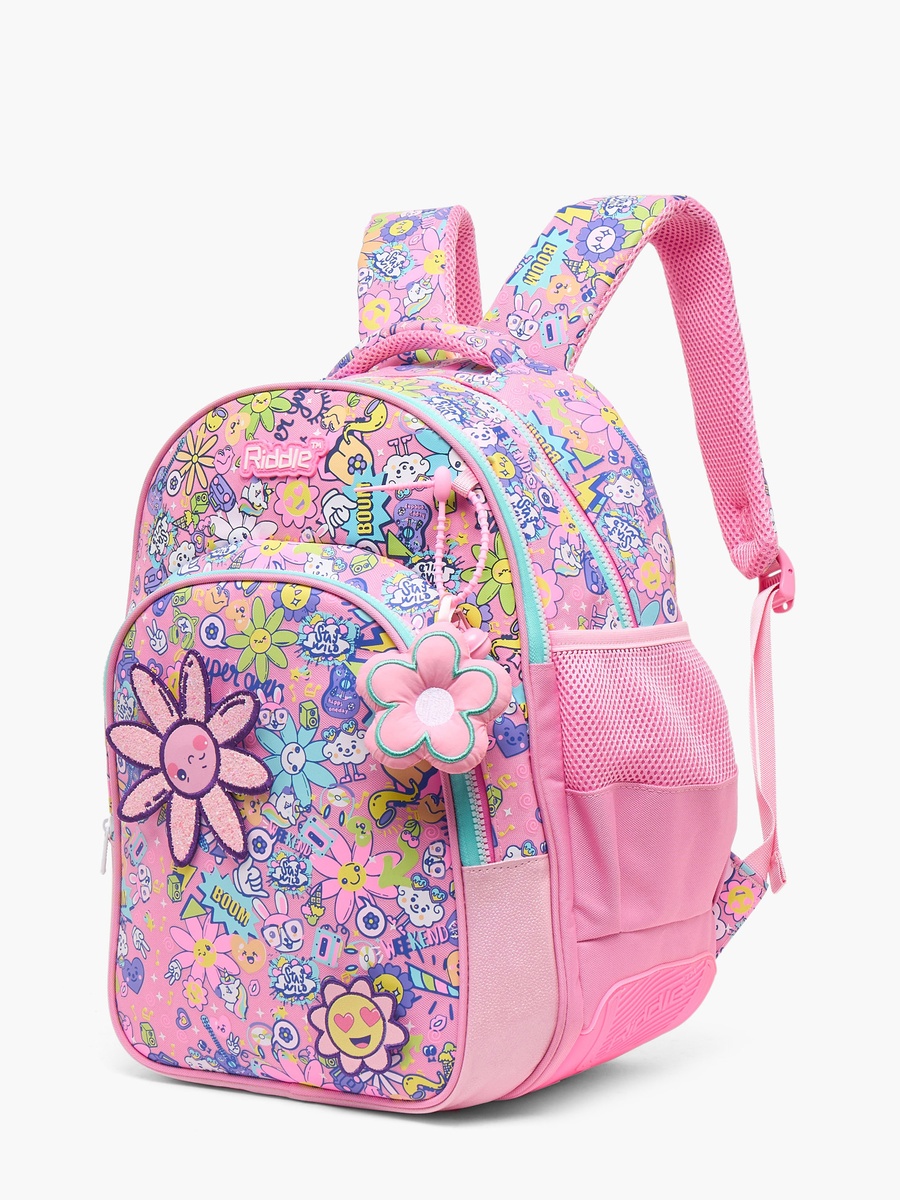 Floral Print Backpack with Padded Shoulder Straps