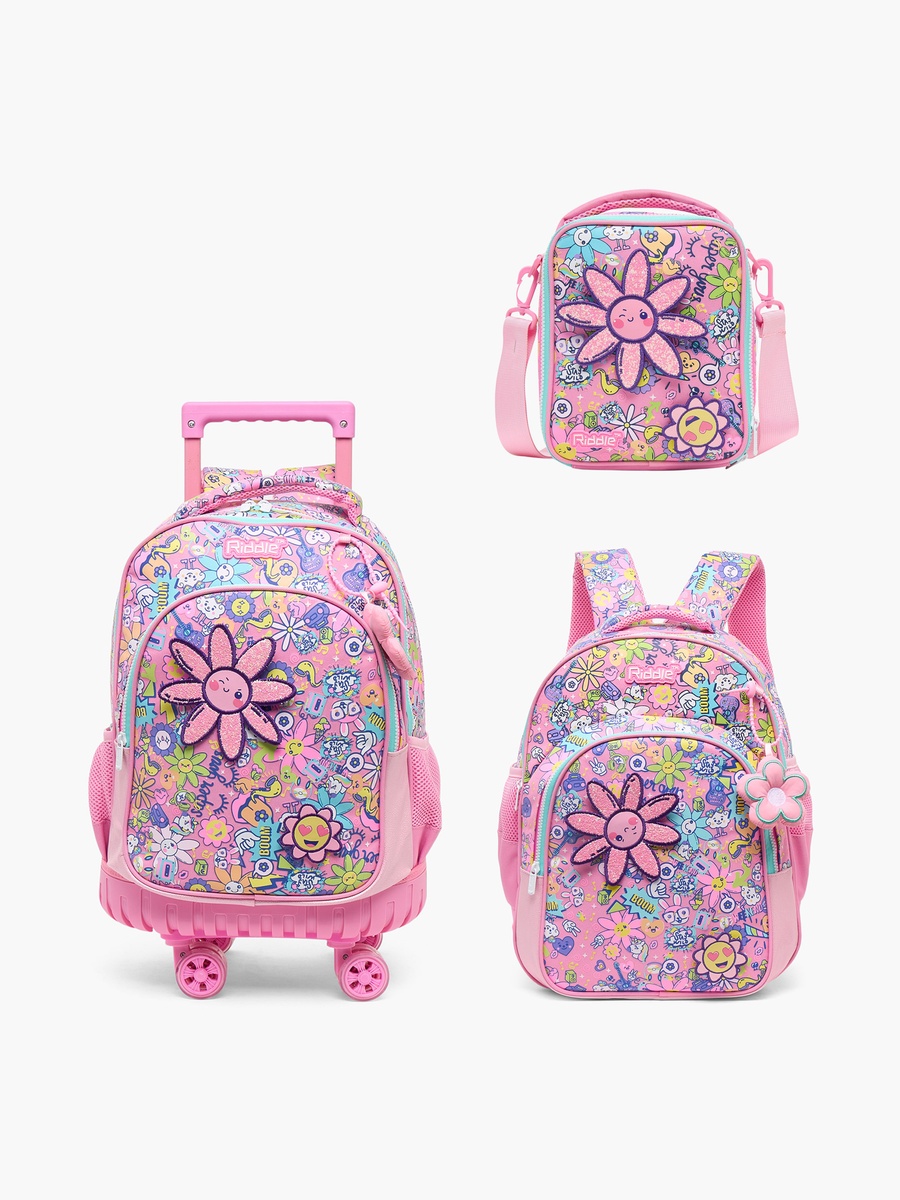 Floral Print Backpack with Padded Shoulder Straps