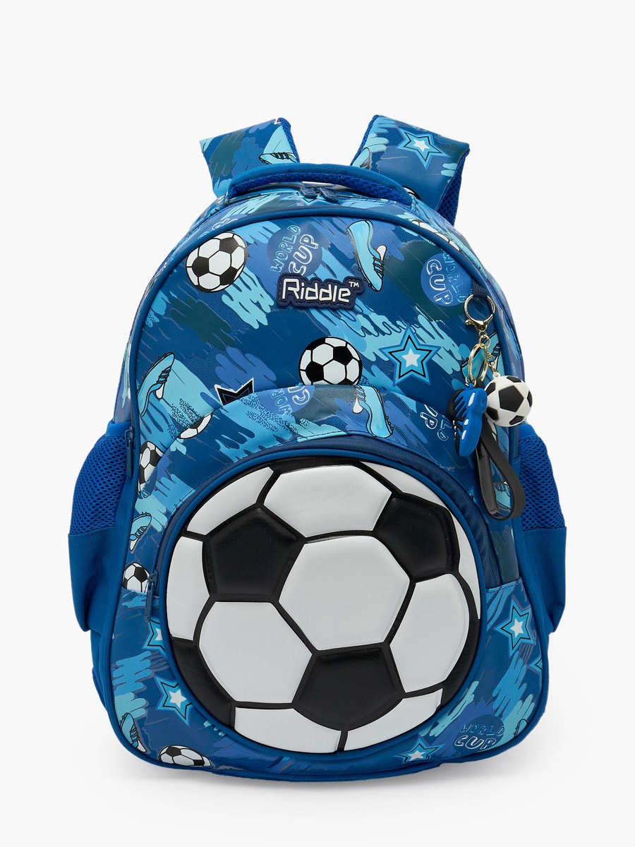 Football Print Backpack with Padded Adjustable Straps