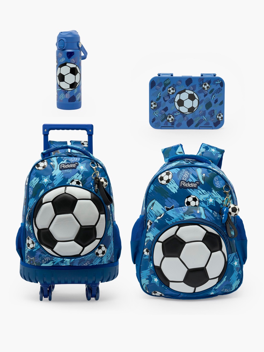 Football Print Backpack with Padded Adjustable Straps