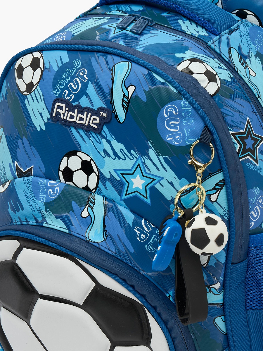 Football Print Backpack with Padded Adjustable Straps