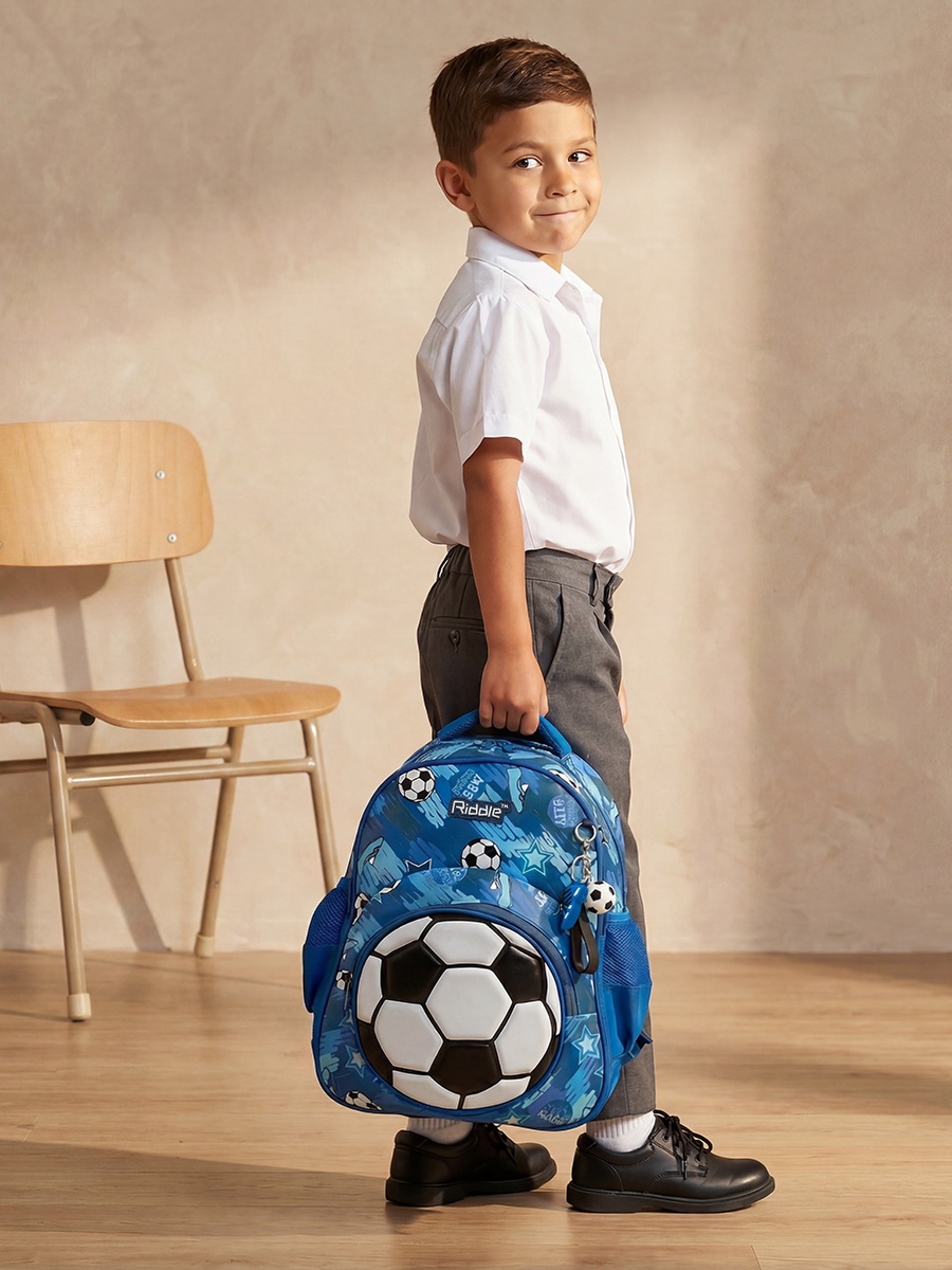 Football Print Backpack with Padded Adjustable Straps