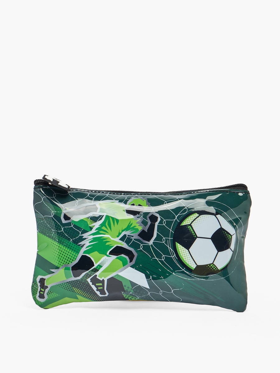 Football 3-Piece School Trolley Bag Set with Pencil Pouch - 16 inches